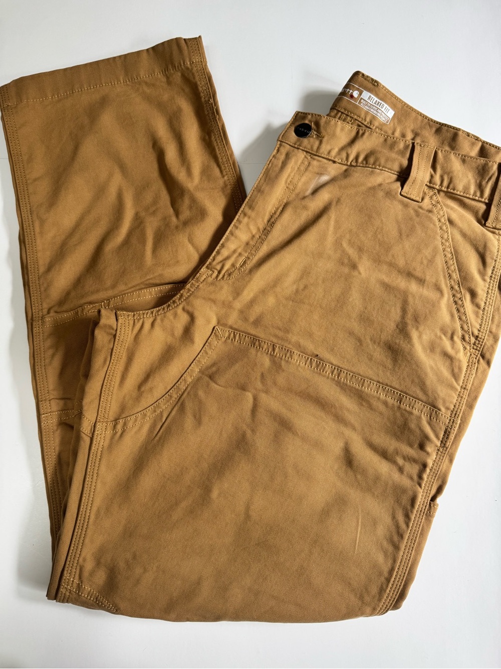 NWT! Carhartt Work Pants Mens 36x32 Relaxed Straight Fit Canvas Brown. Read Desc